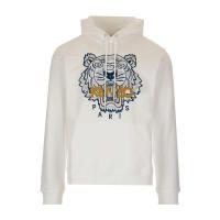 高田贤三(Kenzo)纯棉白色徽标设计连帽卫衣男长袖休闲潮牌户外百