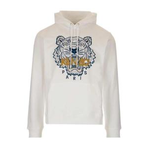 高田贤三(Kenzo)纯棉白色徽标设计连帽卫衣男长袖休闲潮牌户外百