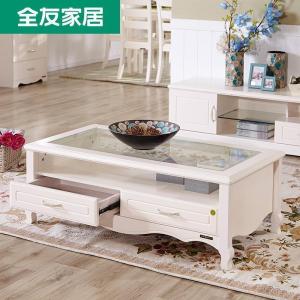 森美人家私 时尚韩式田园客厅家具组合可伸缩电视柜+茶几 120695 茶几+电视柜组装