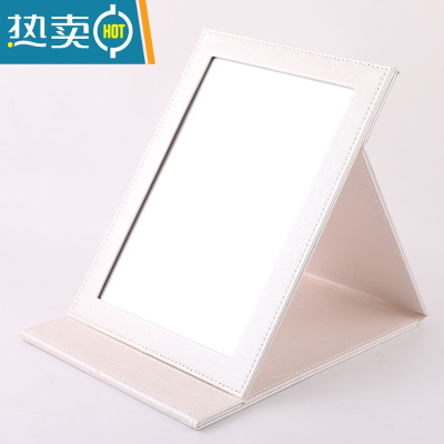 敬平珠宝店店随身金店镜台式镜便携专用折叠梳妆镜化妆镜子特大号高清便携式用镜 米白色 米白大号