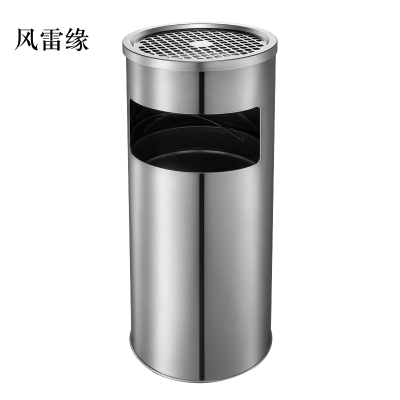 风雷缘不锈钢圆形大号商用垃圾桶立式烟灰桶电梯口高档户外圆形不锈钢