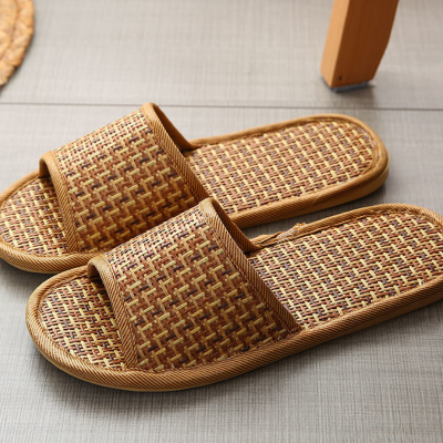 夏季藤草男女情侣拖鞋居家室内软底防滑四季麻拖鞋裳凝荷