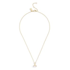 COACH女士百搭链条珍珠吊坠项链可调节爪扣多尺寸适配日常佩戴 natural