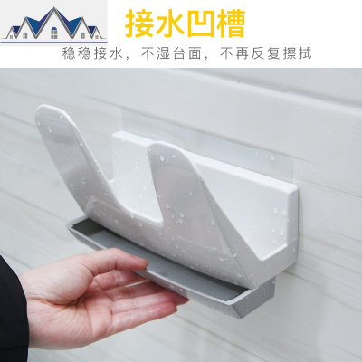 厨房用品锅盖架沥水免打孔放锅盖的架子多功能壁挂菜板收纳置物架 三维工匠