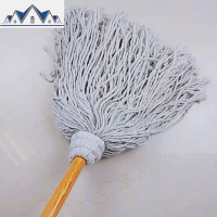 大圆头木杆拖把棉线吸水拖把绒线布条拖把老式拖布酒店物业墩布 三维工匠
