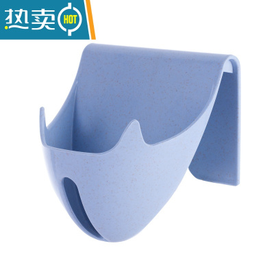 敬平肥皂沥水盒卫生间创意免打孔香皂收纳架置物架洗衣皂盒挂壁式 沥水架D款-蓝色-1个