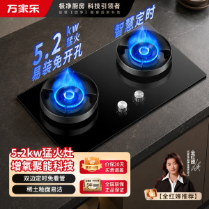 万家乐燃气灶H6 5.2kw大火力台嵌两用70%高热效率 天然气灶
