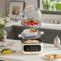 小熊(Bear)电蒸锅 蒸锅 蒸煮一体 微电脑预约定时保温不粘锅 10.3L 三层可蒸煮DZG-UA0S5