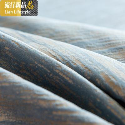 美式乡村复古窗帘遮光卧室客厅北欧风简约新款加厚绒布雪尼尔 三维工匠