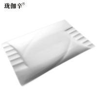 珑伽辛 陶瓷餐具长方盘子 长方钢琴盘 14英寸/个