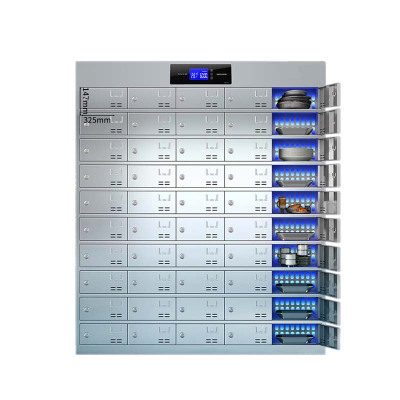 豪利特不锈钢员工食堂消毒碗柜餐厅紫外线高温餐具柜多格饭盒储物柜50门餐盘柜 紫外线消毒高温热风循环