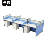 伟樽屏风办公桌六人位带柜360*120*110cm套