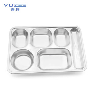 吾梓 304不锈钢 餐盘 加厚六格 个