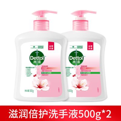 滴露洗手液抑菌清洁健康洗手儿童宝宝水洗滋润家用 倍护花香500g*2瓶