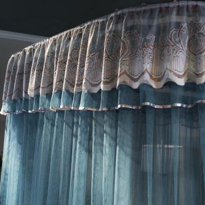 家柏饰(CORATED)导轨蚊帐家用1.8m/1.5米床公主风加密加厚U型支架2米床纹账