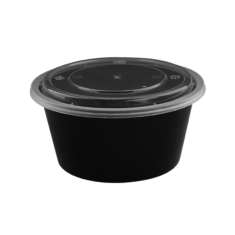 一次性餐盒圆形塑料碗外卖打包盒加厚快餐便当盒