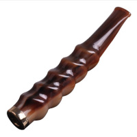 大将军牦牛角烟嘴 长芯雕刻循环双重过滤烟嘴可清洗 粗细烟两用烟具