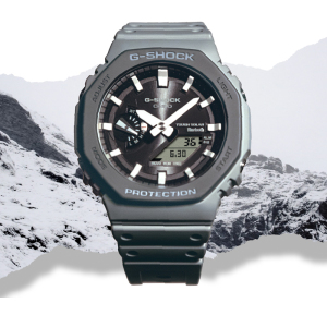 casio旗舰店卡西欧手表男款G-SHOCK防水户外太阳能运动电子男士金属八角休闲蓝牙日韩石英表男GBM-2100A