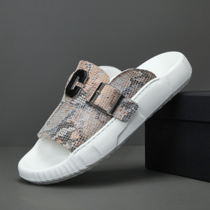 控价158男士百搭夏季镂空透气休闲鞋男生可外穿真皮百搭一字拖鞋