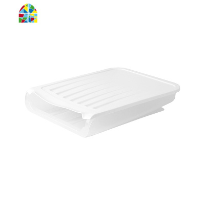 滚动式鸡蛋盒家用带盖冰箱保鲜收纳盒塑料透明可叠加多层整理盒子 FENGHOU保鲜盒保鲜盒