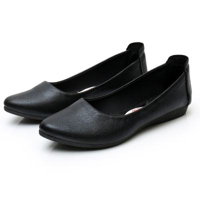 工作鞋女黑色平底软底仿皮面老北京职业上班酒店舒适单鞋布鞋9c9ux4
