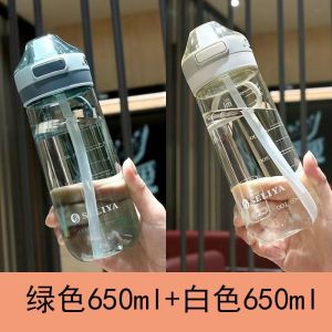[补贴10%]高颜值吸管水杯女孕妇产妇学生儿童带刻度塑料饮水杯喝水