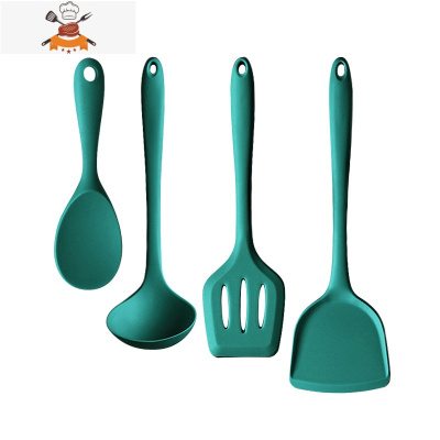 硅胶铲不粘锅专用锅铲可高温平底锅煎锅炒菜铲子汤勺家用厨具套装 敬平 锅铲+漏铲+汤勺+饭勺