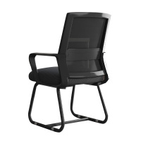 汉诺鑫威办公椅子电脑椅舒适久坐家用办公室职员会议工位座椅靠背升降转椅[弓形脚]黑框 黑网(宽厚腰拖)