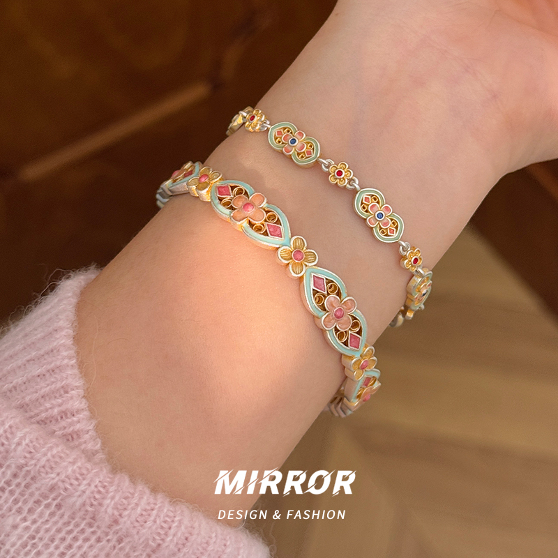 999纯银如意桃花手链手镯女手饰创意新高级感轻奢潮约12g BCS4196送女朋友老婆情人节七夕生日礼物