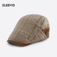 春秋休闲贝雷帽女文艺复古前进帽男拼接鸭舌帽子时尚百搭