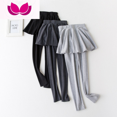 七斓假两件打底裤女外穿2019秋季新款百褶裙裤裙加肥加大码带裙子秋冬裤子