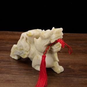 家柏饰(CORATED)蓝田玉貔貅升官摆件一对客厅玄关开业礼品