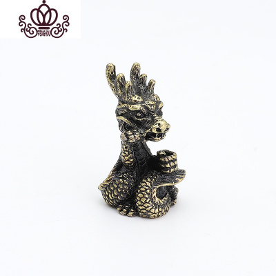封后十二生肖纯铜线香插香托香座薰香炉迷你仿古创意摆件十二生肖（龙）