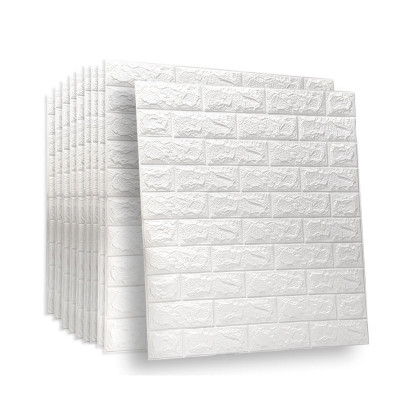 美帮汇10张加厚墙纸自粘3d立体墙贴卧室温馨装饰背景墙砖纹壁纸防水贴纸