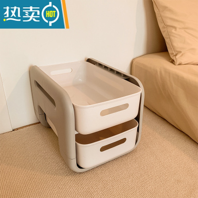 敬平办公室桌下零食架子桌面双层置物架床头书桌小推车收纳柜放包器