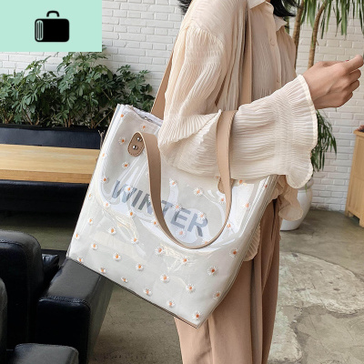 夏天的透明包包女大容量2020新款网红时尚潮流洋气单肩手提托特包NEW LAKE女士单肩包