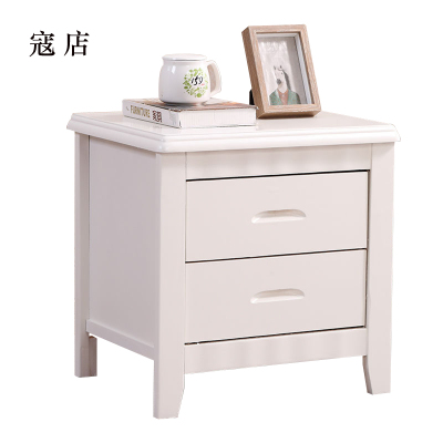寇店床头柜简约现代卧室床边储物柜标准款白色50*41*50cm