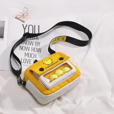 派尼美特粉色可爱小清新女包ins帆布休闲斜挎包日系学生少女单肩包潮