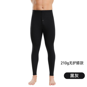 羊毛护膝男士保暖裤男裤加厚牙签条阳离子德绒秋裤男款打底裤秋冬
