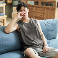 唐狮春夏新款男背心圆领无袖T恤汗衫纯棉宽松坎肩上衣打底衫潮流t