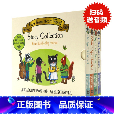 [正版]橡树林故事集4册套盒英文原版绘本Tales from Acorn Wood儿童启蒙认知图画故事书纸板翻翻书Ju