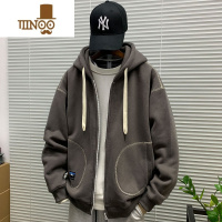 YANXU2023新款连帽拉链开衫卫衣外套男士休闲宽松百搭运动潮牌上衣