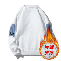 卫衣男士春秋季新款宽松上衣T恤简约时尚百搭加绒衣服打底衫男装