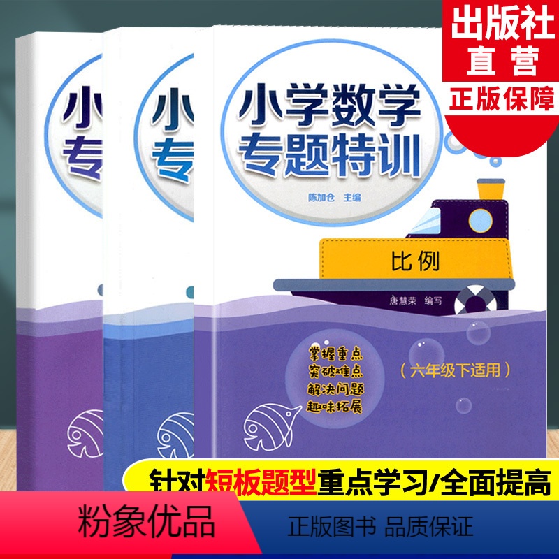小学数学专题特训 六年级下全3册 六年级下 [正版]小学数学专题特训六年级下册适用全3册 百分数+比例+圆柱与圆锥 小学