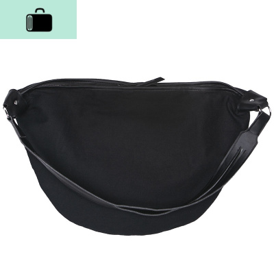 隐觅百搭潮原创自制yoji山本暗黑风双拉头两色男女饺子包送小口袋NEW LAKE 黑色女斜挎包