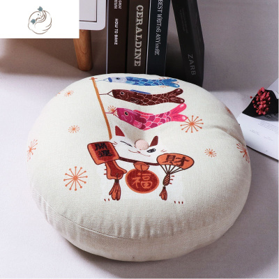 棉麻坐垫加厚布艺圆形大号阳台飘窗榻榻米窗台地板打坐瑜伽垫舒适主义