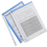 齐心 QW324A 办公必用拉边杆报告夹 A4 可夹约10张 蓝