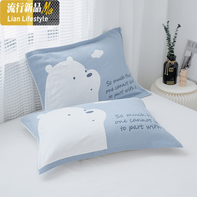 棉枕巾一对装棉加厚纱布单人儿童学生男欧式情侣枕头巾 三维工匠