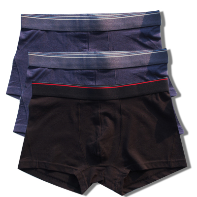 恋名媛3条装棉男士内裤男平角裤头日系白色黑色中腰四角短裤透气柔软