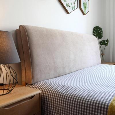 美帮汇定制北欧实木床上靠垫榻榻米无床头板软包自粘布艺罩可拆洗 浅咖色 定制请联系客服